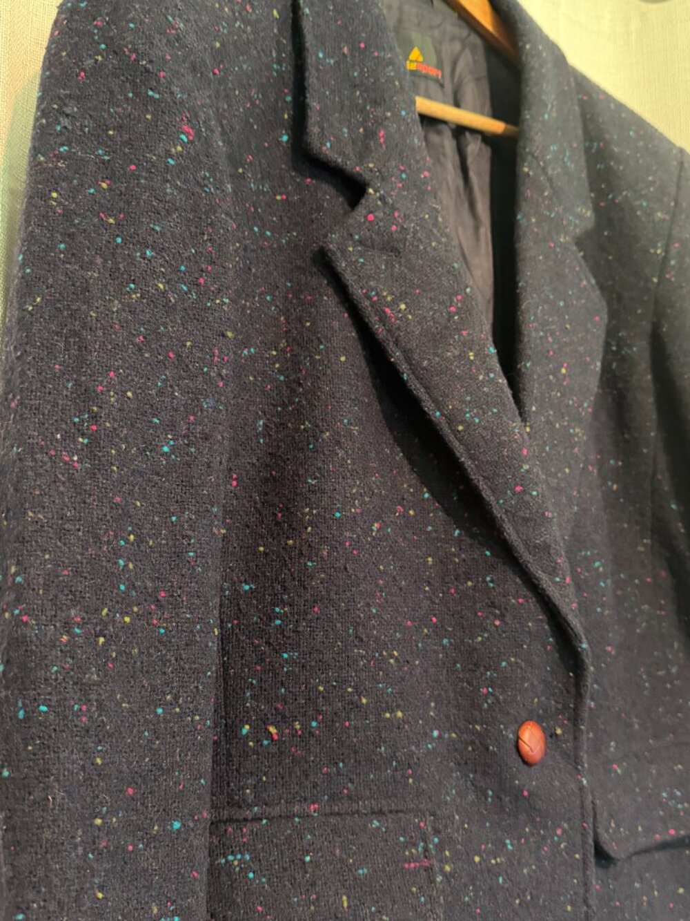 Liz Sport Vintage Wool Blend Tweed Blazer Jacket Blue Size 10 - Picture 3 of 12